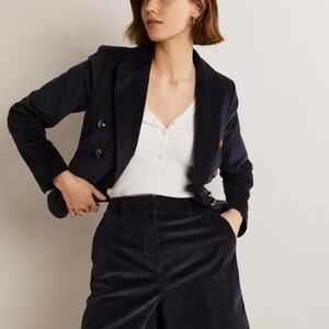 NWOT Boden High Waist Corduroy Shorts in Navy size 4